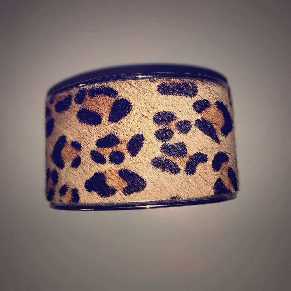 Leopard print cuff bracelet